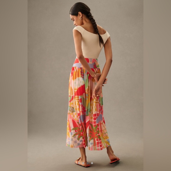 NWOT Anthropologie x Farm Rio Drop-Waist Printed Maxi Skirt // Size XL - Picture 3 of 4